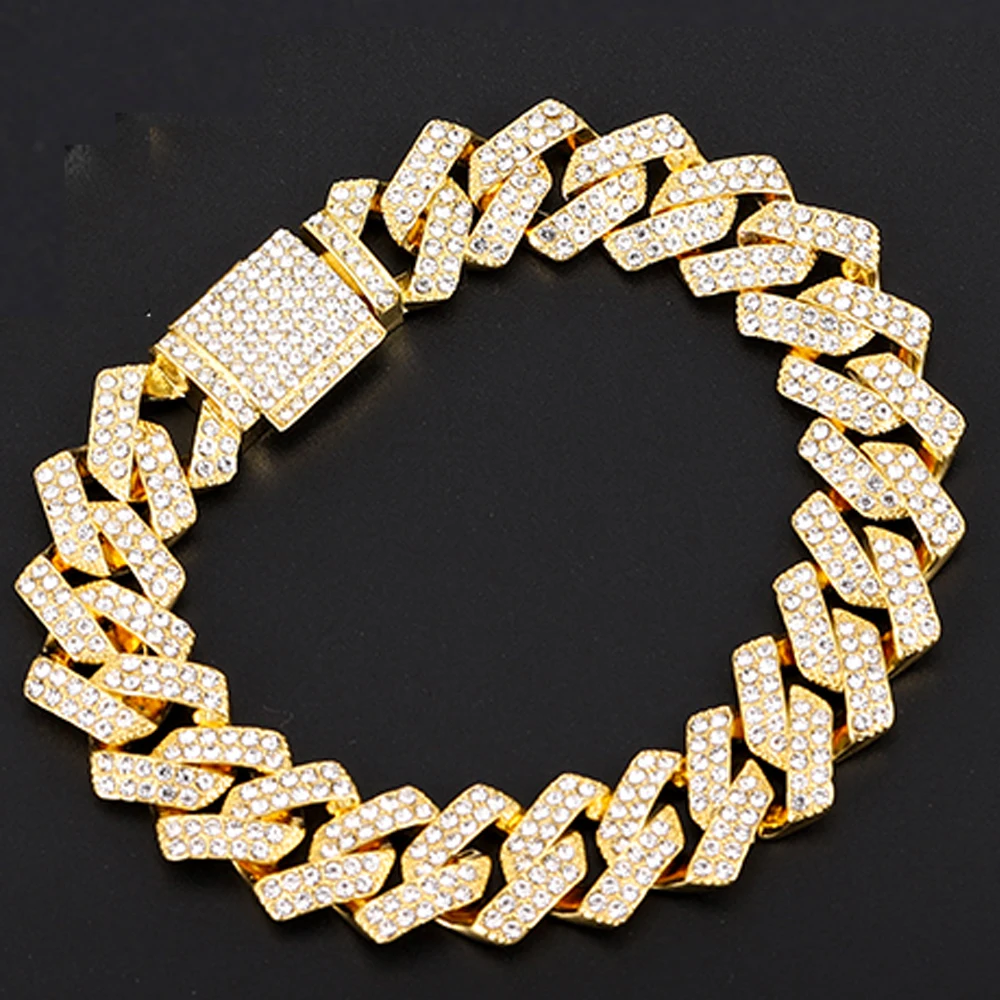 Iced Out red Color Watch Women\'s Luxury Rhinestone Cuban Chain Bracelet Watches Fashion Wrist Watch Hip Hop Jewelry new Men Gift