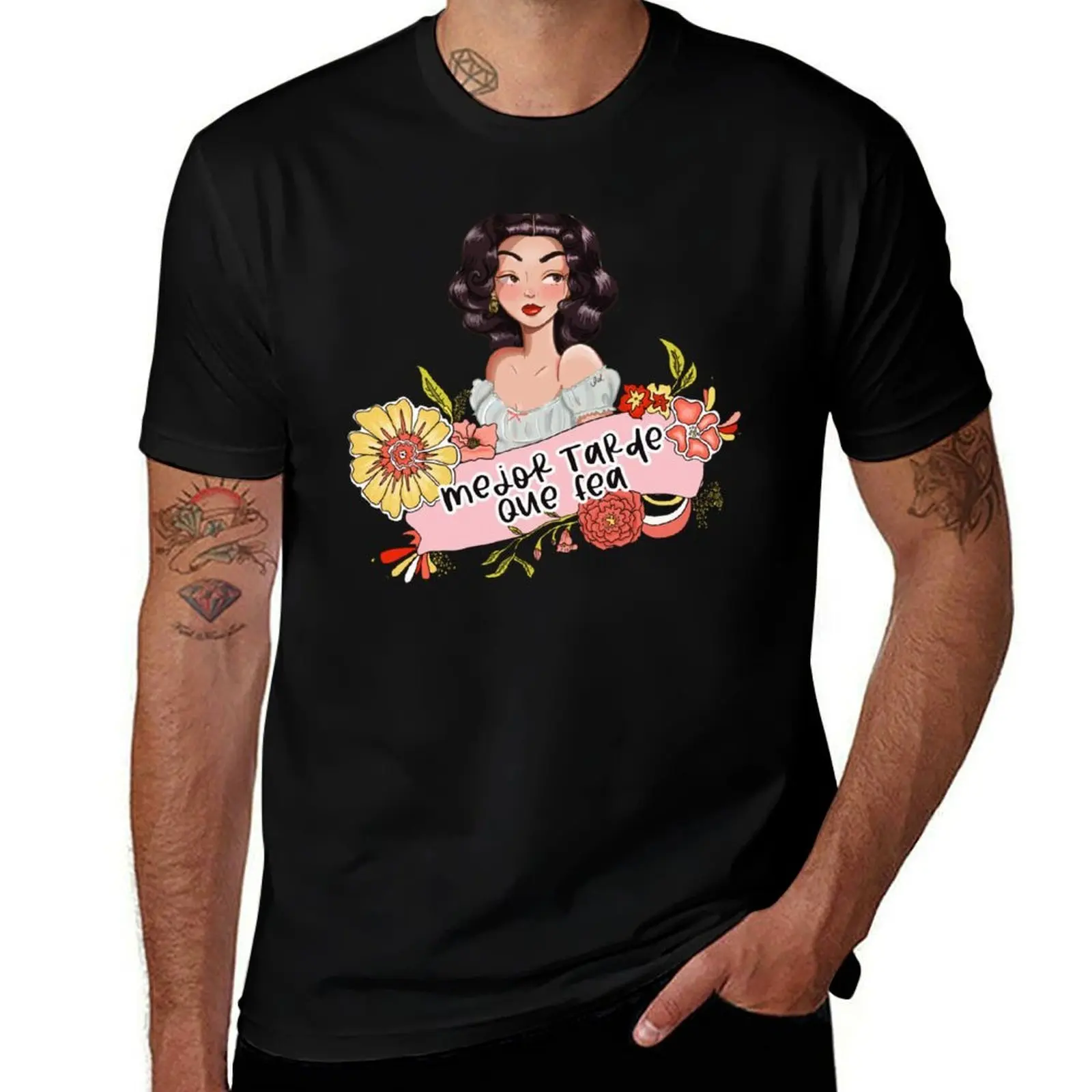 Mejor Tarde Que Fea - Maria Felix T-Shirt Modern Print Casual T-Shirt