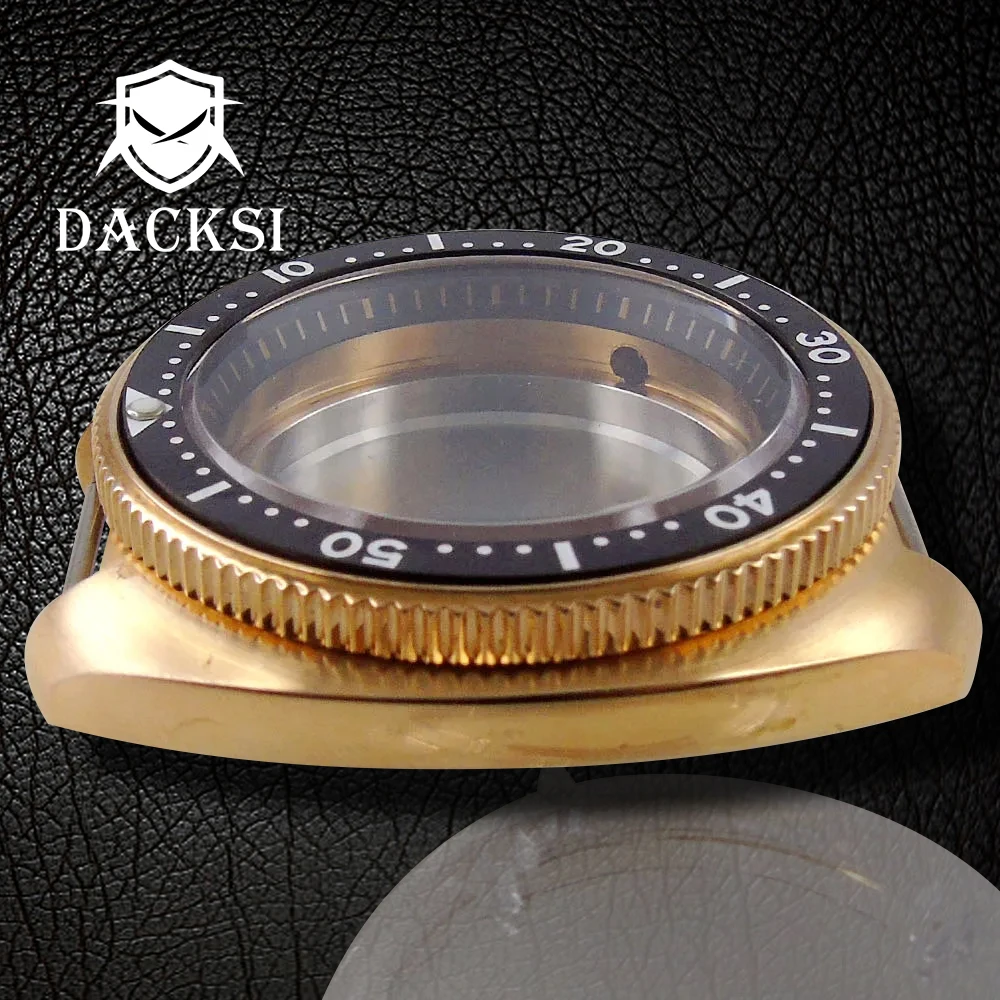 DACKSI 44mm Solid CUSN8 Bronze 200M Dive Watch Case Sapphire Glass Ceramic Bezel Fit NH35 NH36 ETA2824 ST2130 Automatic Movement