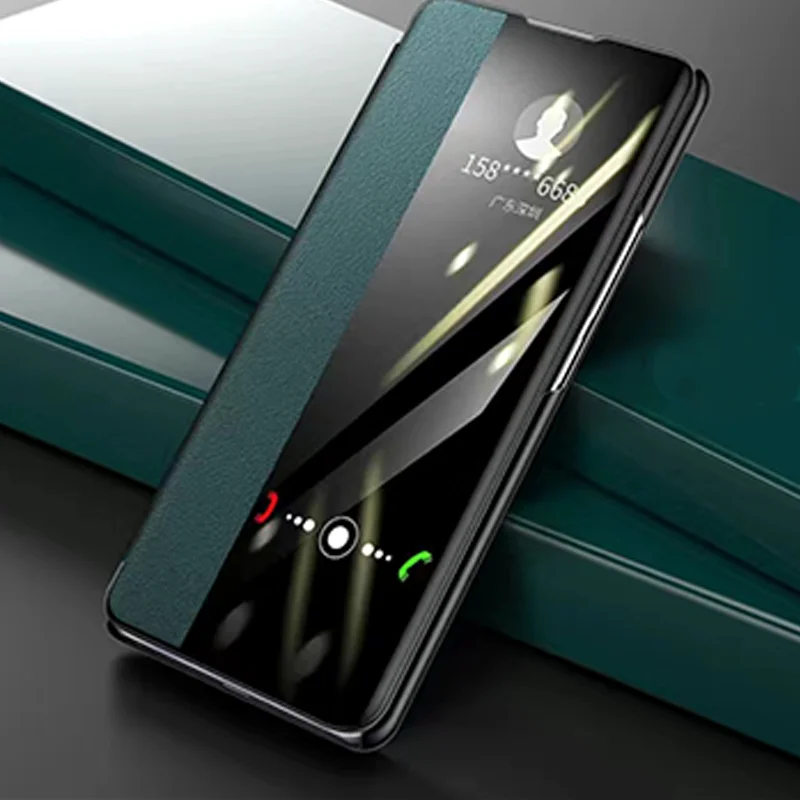 for Huawei Nova Y90 Case Luxury Window View PU Leather Phone Case For Huawei Nova Y90 Funda Flip Cover for NovaY90 Cases Y 90