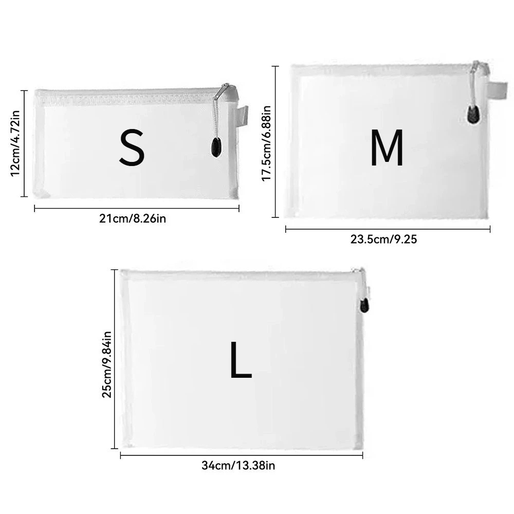 9 قطعة A4/A5/A6 شبكة زيبر الحقيبة حقيبة مستندات معرف حقيبة التخزين اللوازم المكتبية المدرسية حقائب مكياج التجميل