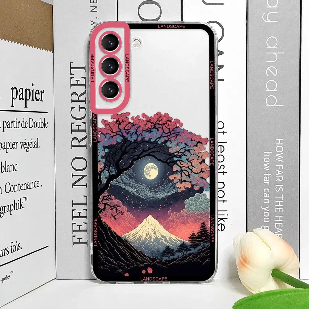 طباعة جراب هاتف شفاف للمناظر الطبيعية اليابانية ، أغطية لينة ، مشهد إبداعي ، sung A55 ، A54 ، A53 ، A51 ، A70 ، A32 ، A 31 ، A13 ، 5G