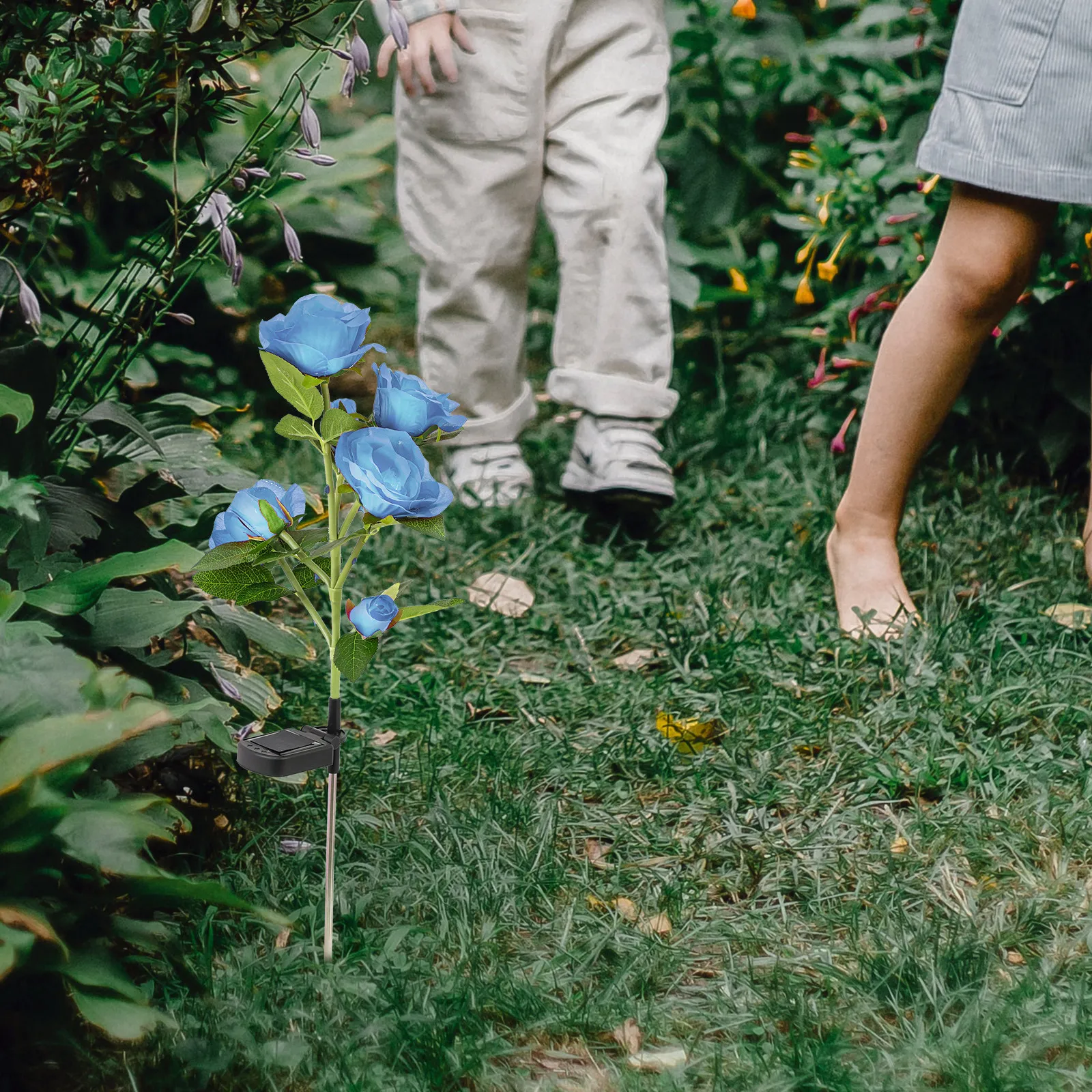 

1Set Solar Rose Lawn Lamp Decorative Outdoor Garden Light Solar Power LED Lawn Ground Inserting Light Creative Yard Lamp Adorn