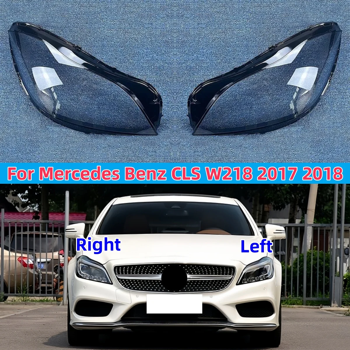 

Для Mercedes-Benz W218 CLS 2017 2018, крышка передних фар автомобиля, прозрачный абажур, корпус из плексигласа, замена абажура
