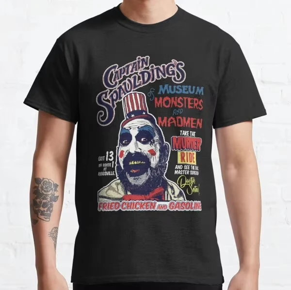 

The House of 1000 Corpses Horror Movie Captain Spalding Halloween T-shirt for Men, Unisex, All Seasons, Pure Cotton T-shirt