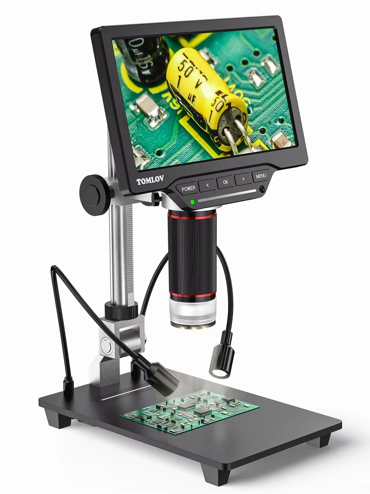 Mikroskop cyfrowy HDMI TOMLOV DM201 Pro, mikroskop elektronowy o wysokiej rozdzielczości do inspekcji przemysłowych i powiększania obrazu z telefonu komórkowego. — zdjęcie 2