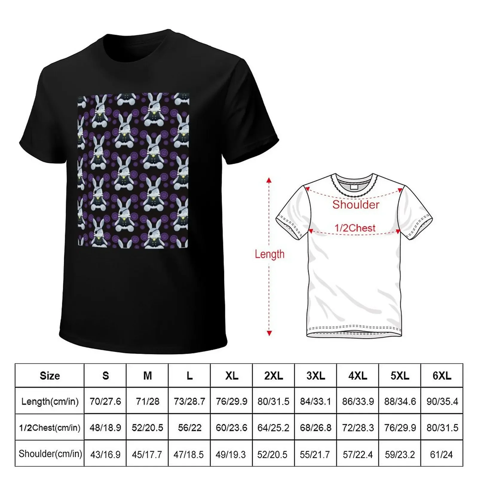 Rabbit Ciel (black) Graphic T-shirt Short sleeve tee kawaii clothes sublime mens funny t shirts