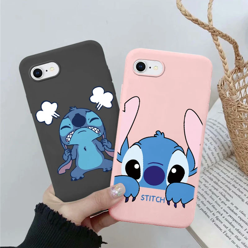 Stitch Case dla iphone 7 8 Plus SE 2020 pokrowiec ochronny Anime Cartoon miękkiego silikonu Funda dla iphone 7 Plus 8 Plus 7 + SE2020 torba