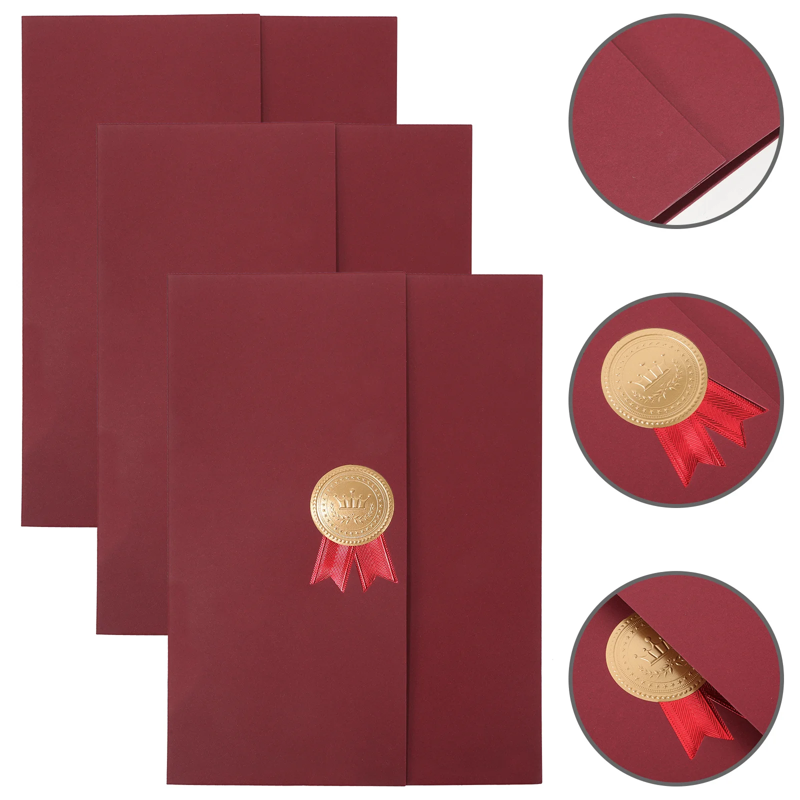 Fotografia 7: 3 pçs certificado capa de papel diploma titular três vezes prêmio documento protetor para graduação participação realização exibição