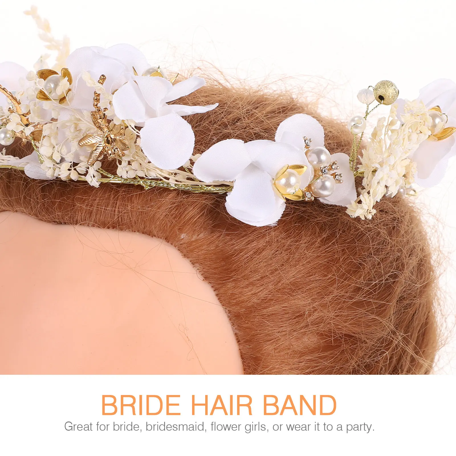 Bridal Hair Vine Dried Gypsophila Pearl Flowers Handcrafted Wedding Headpiece for Updo Half Up Hairstyle Bride Bridesmaid