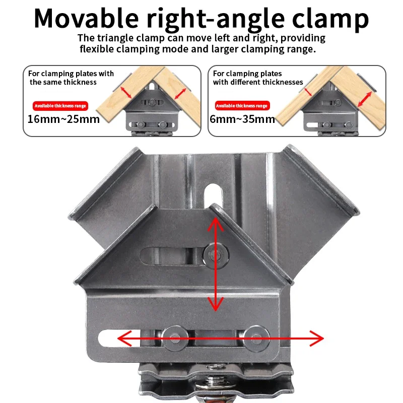Corner Clamp Steel 90 Degree, Right Angle Clamp Carpenter Quick Splicing Clamp W/ Adjustable Swing Jaw for DIY Framing Welding - view 3