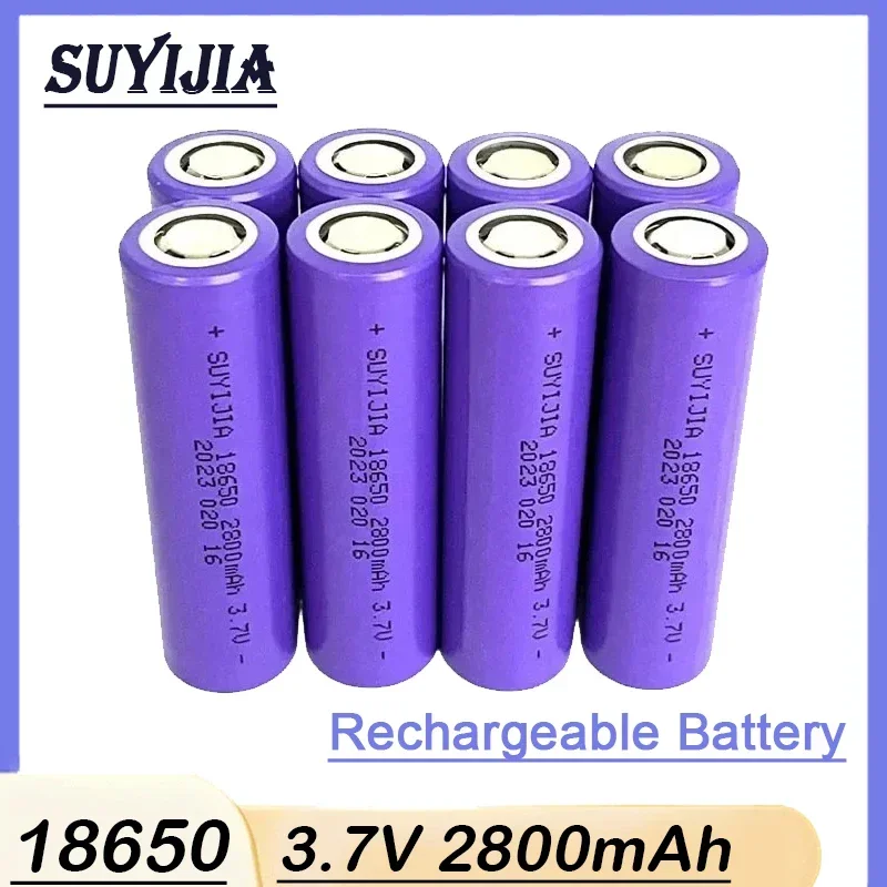 18650 3.7V Rechargeable Battery 2800mAh Suitable for Bright Flashlight Digital Camera Shaver MP3/MP4 Solar Light Aircraft Model