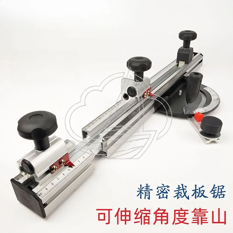 Telescopic Angle Fence for Precision Sliding Panel Saw, Adjustable Angle Positioning Ruler Wooorking Locator Tool