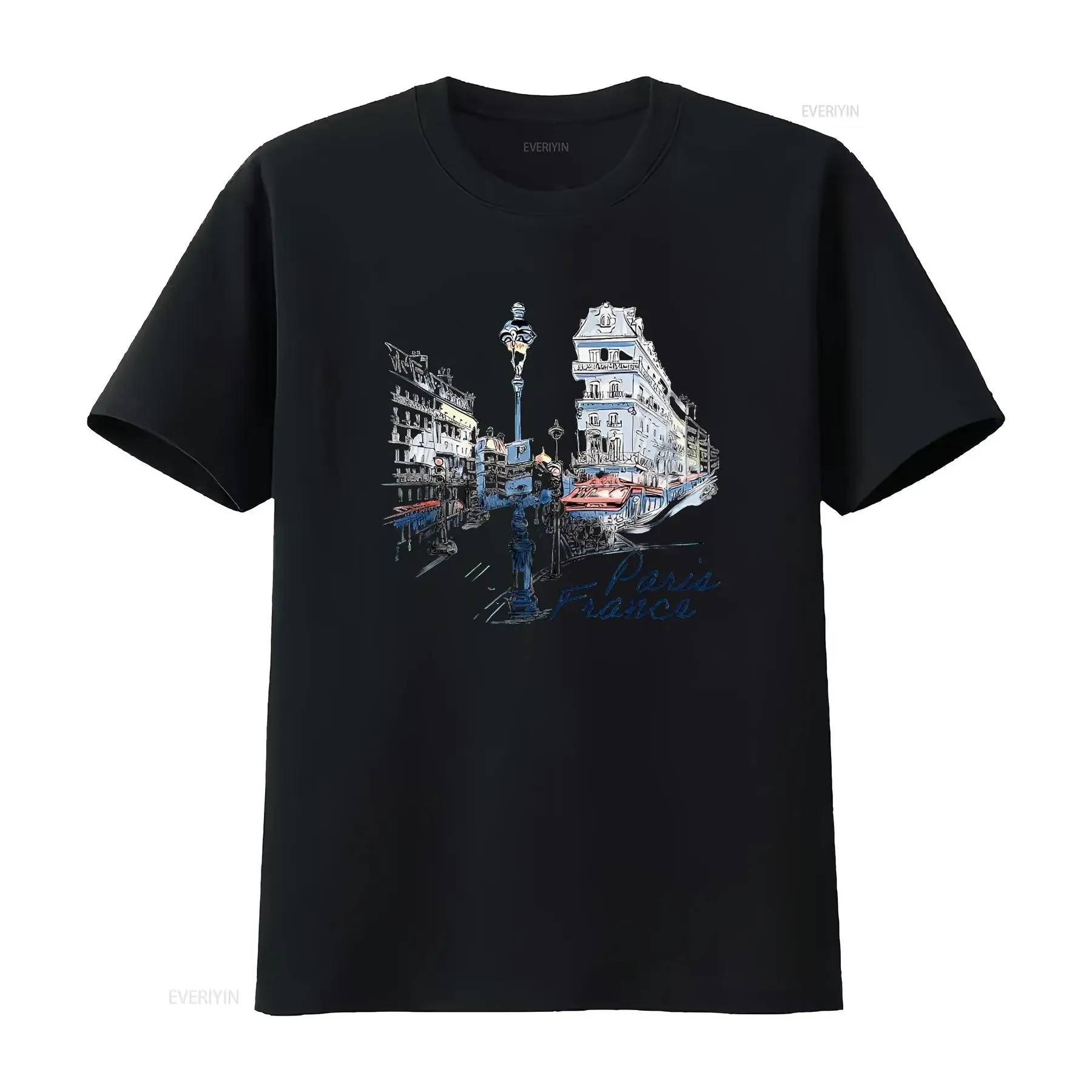 

Париж Франция Сувенирная футболка Уличные женские белые большие винтажные потертые слегка модные мягкие топы для повседневной носки