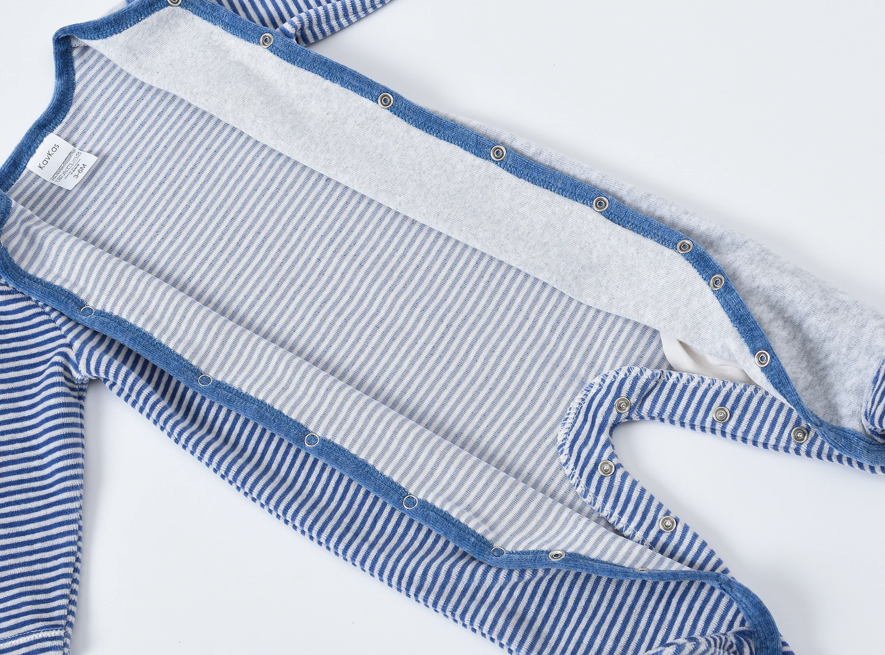 Baby Jungen Kurzflor-Strampler Langarm Gestreifter Flugzeug-Print Fußanzug Herbst Winter Neugeborenen Säugling Velours Kleidung 1 Stück – Detail 10