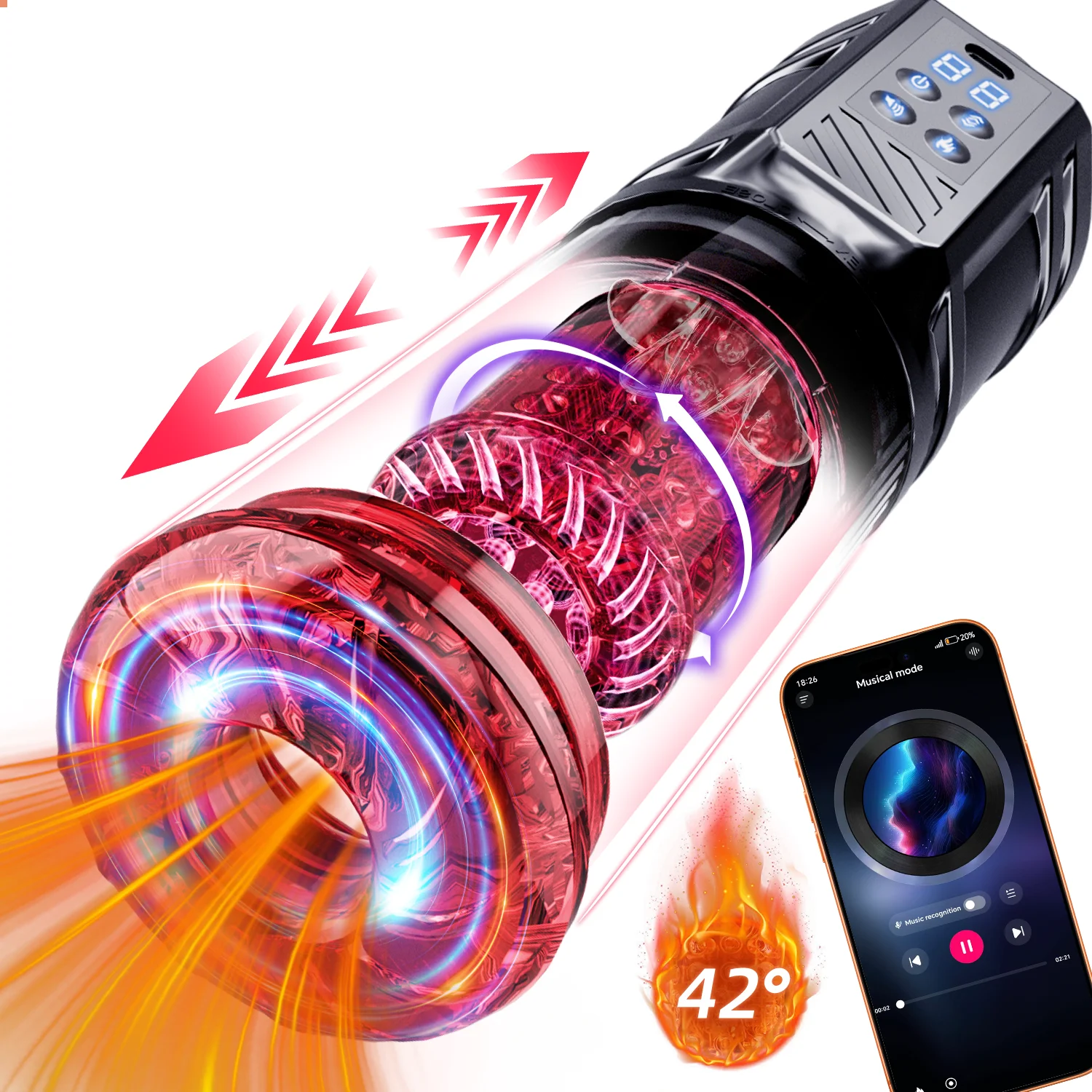 Automatic Heating Male Masturbator Cup Telescopic Rotating Thrusting Heated Sucking Stroker Pussy Blowjob Sex Toys For Adult Men