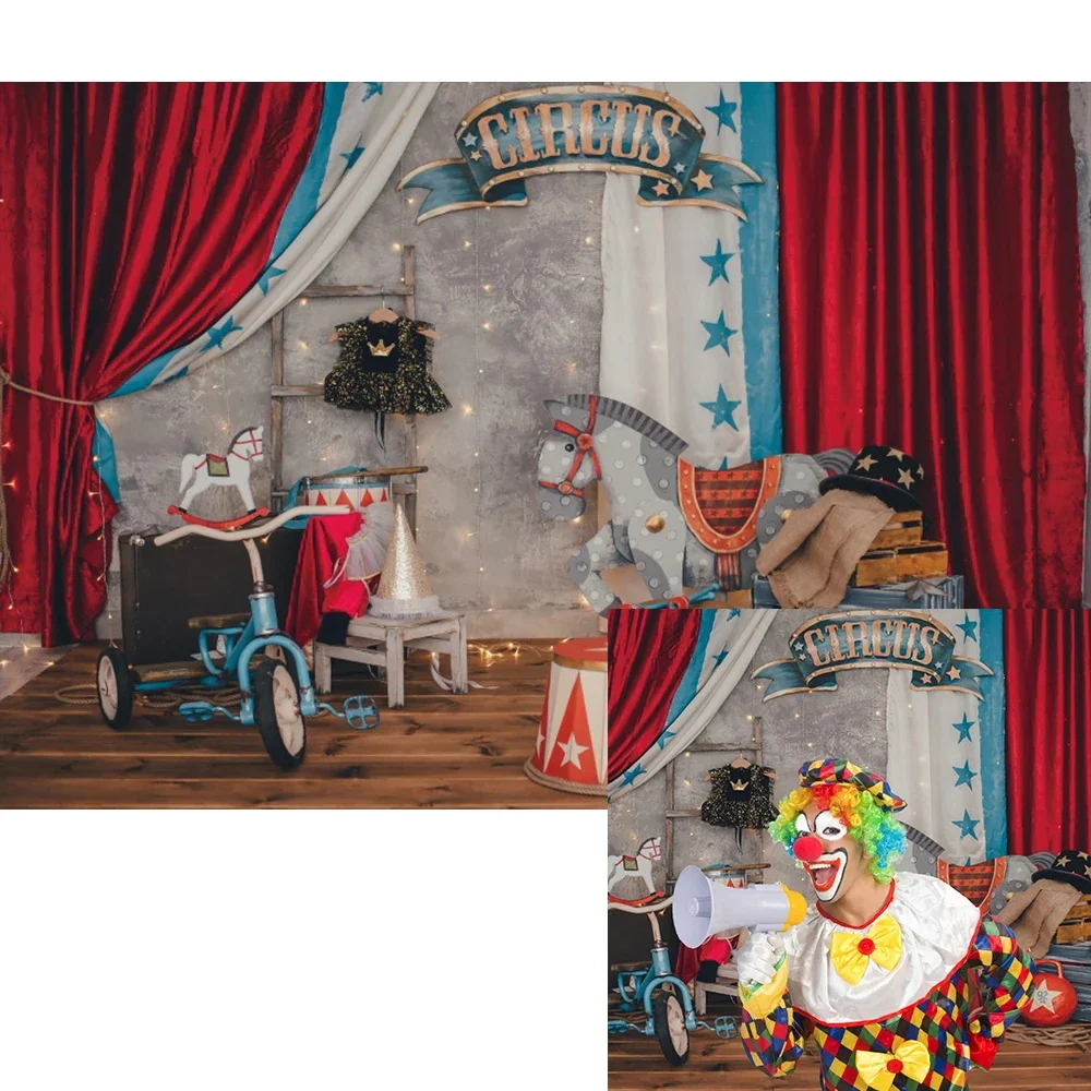 خلفية صورة السيرك للتصوير الفوتوغرافي ، ديكور حفلات الكرنفال ، استحمام الطفل ، خلفية عيد الميلاد ، مستلزمات استوديو الصور ، مشهد AI للأطفال