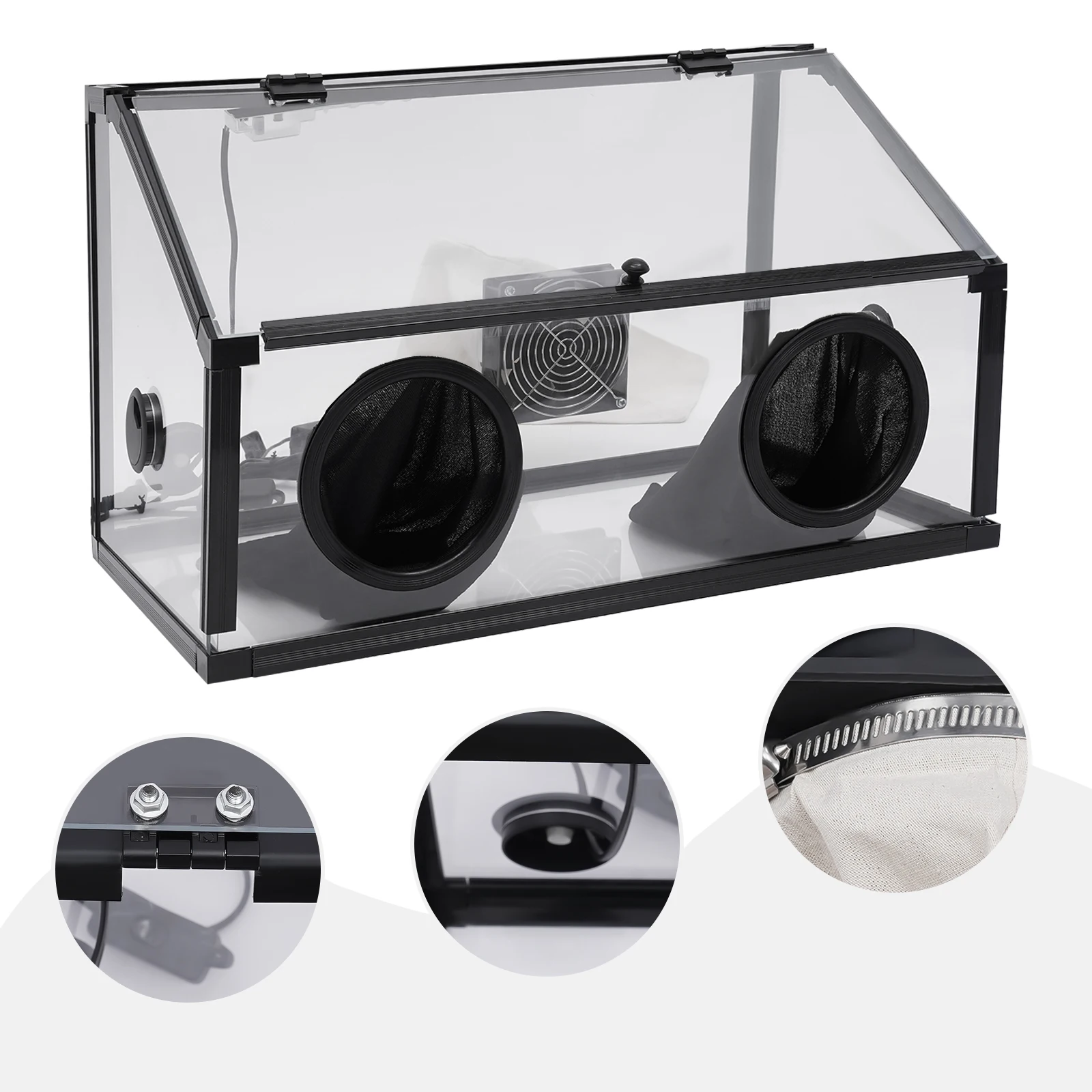 

НОВЫЙ Настольный акриловый пылесборник, электрический шлифовальный стол-полировщик 110 В с пылесборником, крышка пылесборника с вентилятором и светодиодной подсветкой