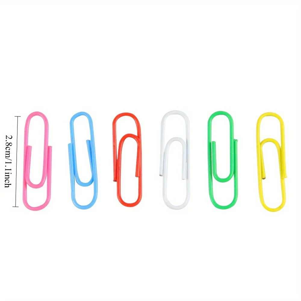 70pcs Colorful Paper Clips with Storage Box - Business Gift Stationery Supplies Metal  Learning Office Materials Invoice Clip