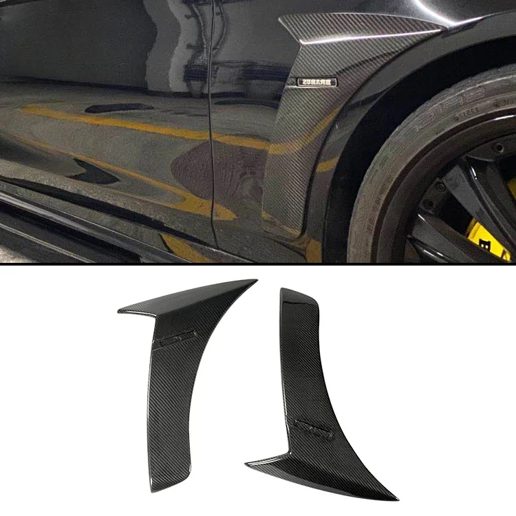 Carbon Fiber Side Fender Fin Trims Splitter For Mercedes Ben S Class W222 S63 S65 Car Accessories