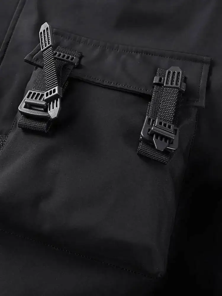 Jaqueta bomber God Of Death com bolso no peito masculina punk hip hop tático preto jaquetas do time do colégio casacos