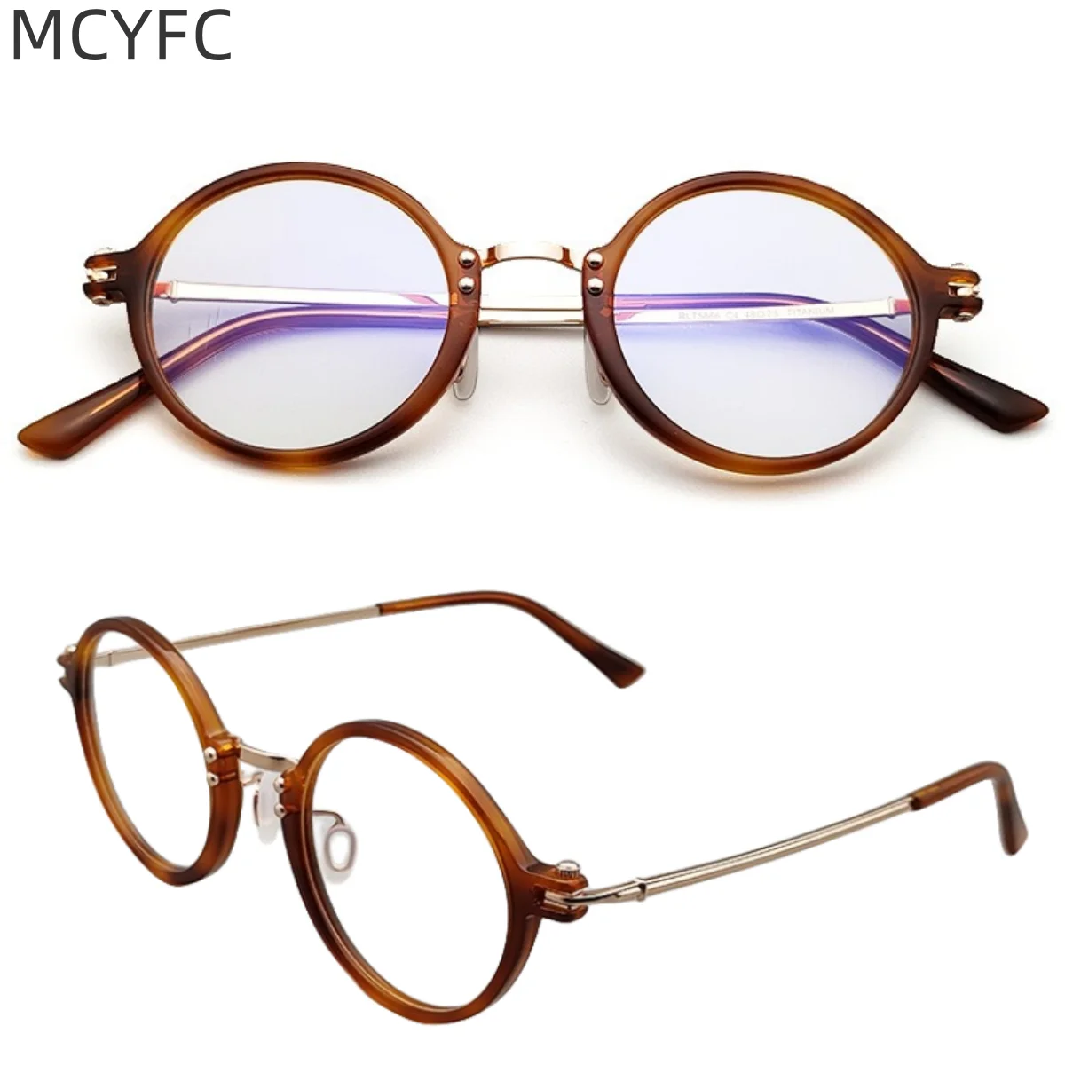 

MCYFC Anti Blue Light Eye Glasses Frame for Men Hand Made Acetate+Titanium Material Eyeglasses Women Ultra Light Glasses Frames