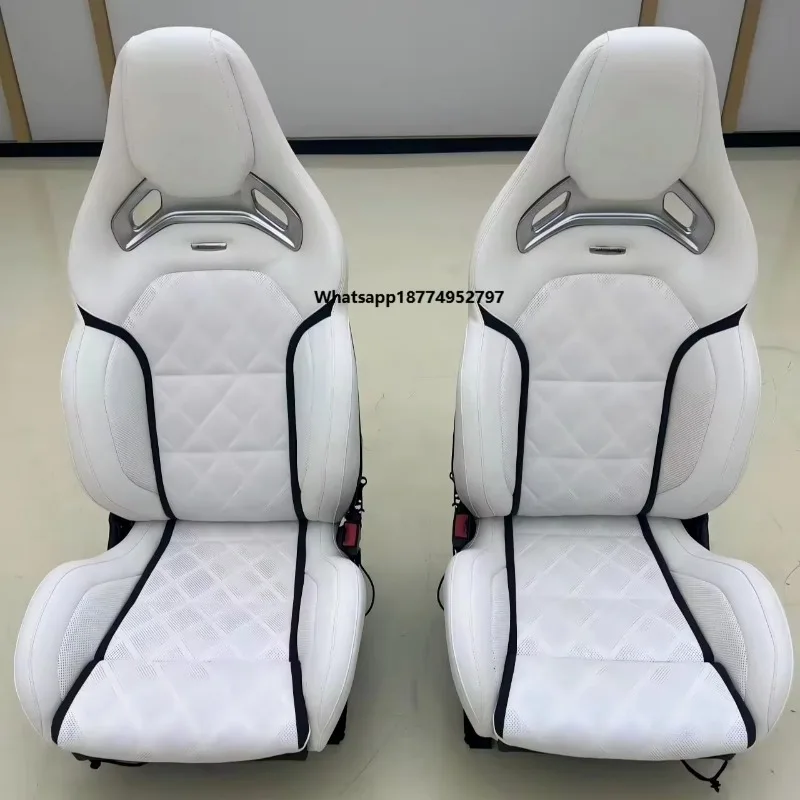 White Diamond Stitching Sport Bucket Seats for  A-Class C-Class E-Class GLA GLC GLE CLA Car Modified Seats
