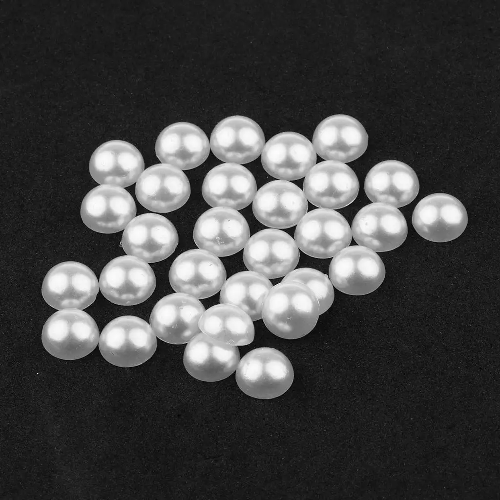 500 Pieces Half Round Flatback Pearl Scapbooking Embellishment for Nair Art