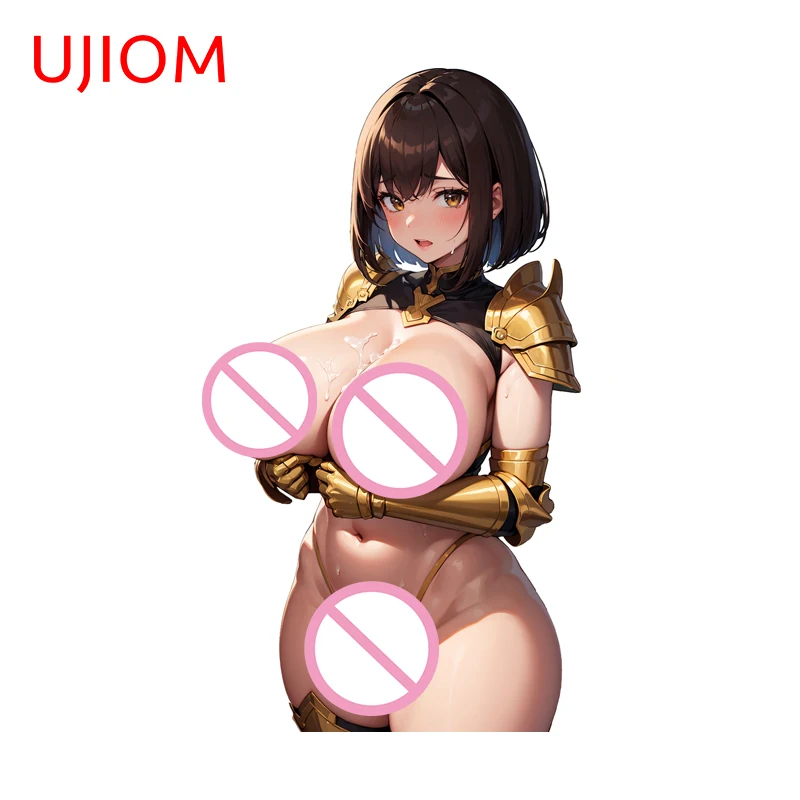 

UJIOM Sexy Female Knight Huge Boobs Wall Sticker Personality Interesting Occlusion Scratch Vinly Decal Art DIY Home Decor