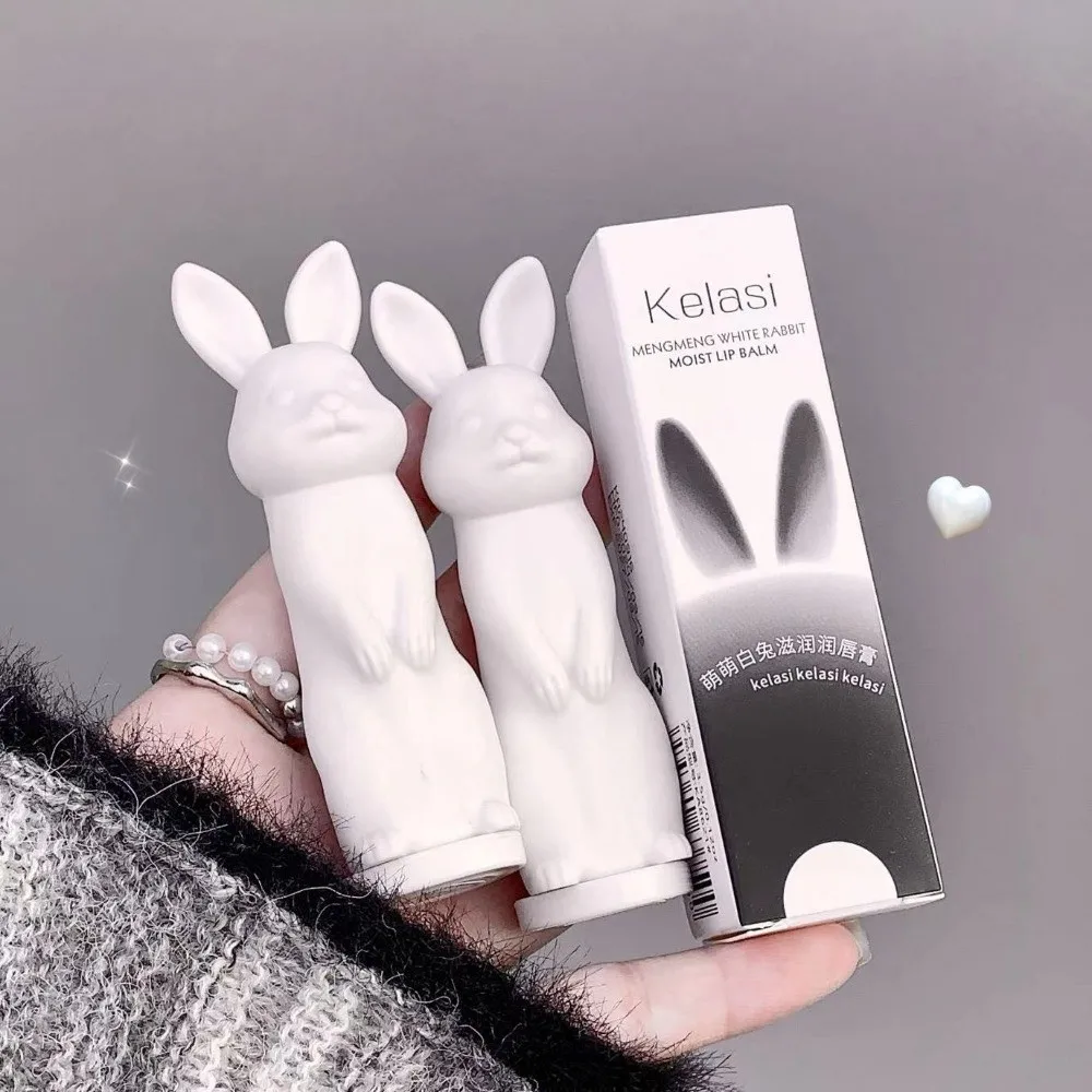 New Rabbit Black Rose Lip Balm Moisturizing Anti-Chapped Color Change Lip Gloss Long Lasting Jelly Colored Lip Tint Cosmetic