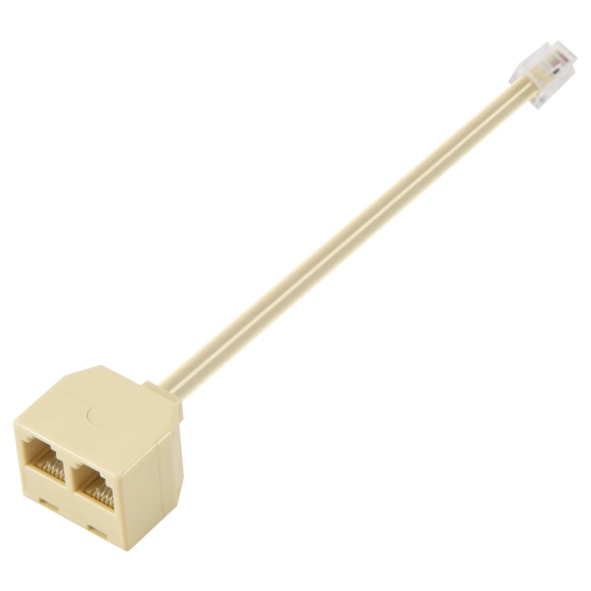 Conector RJ 11 6P 4 C 2 x puerto jack M / F cable adaptador de teléfono divisor beige CALIENTE