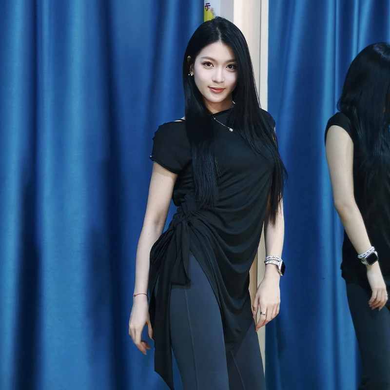 Vêtements d'entraînement professionnel de danse latine pour femmes, haut à épaules Sexy, doux et confortable, hauts d'entraînement, vêtements de danse pour filles, nouvelle collection