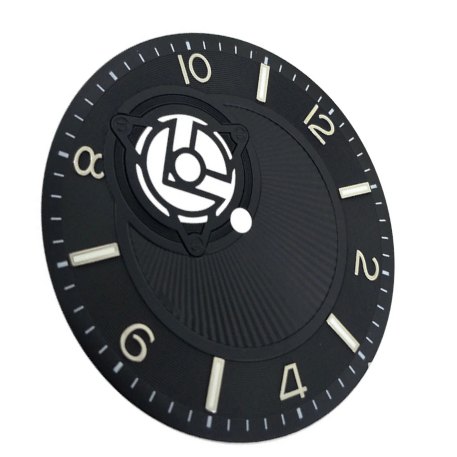 

Циферблат часов 36,5 мм, зеленый светящийся модификация, текстура для дайвинга, циферблаты для часов NH38, аксессуары для часов с механизмом для WatchMaker