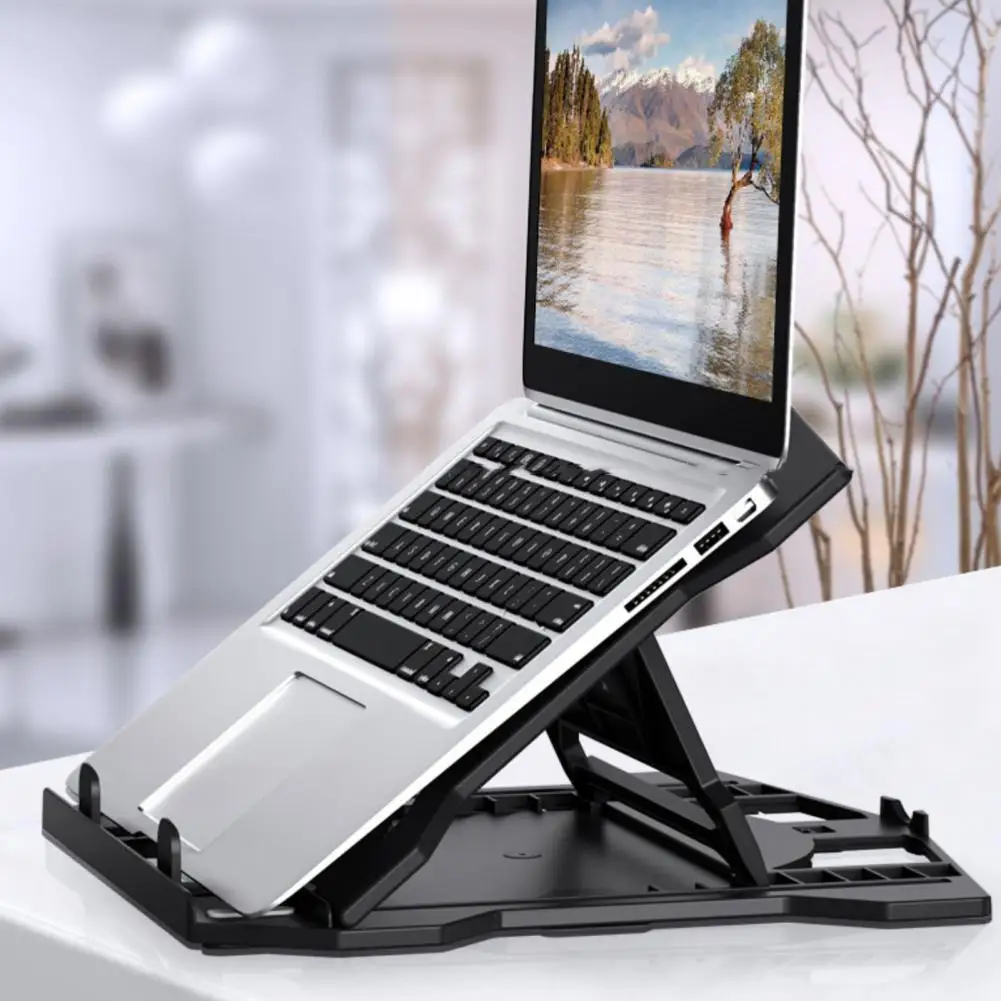Verstellbarer Laptop-Ständer, hohe Stabilität, stark belastbar, kompakt, tragbar, mit mehreren Winkeln, drehbar, rutschfester Notebook-Halter