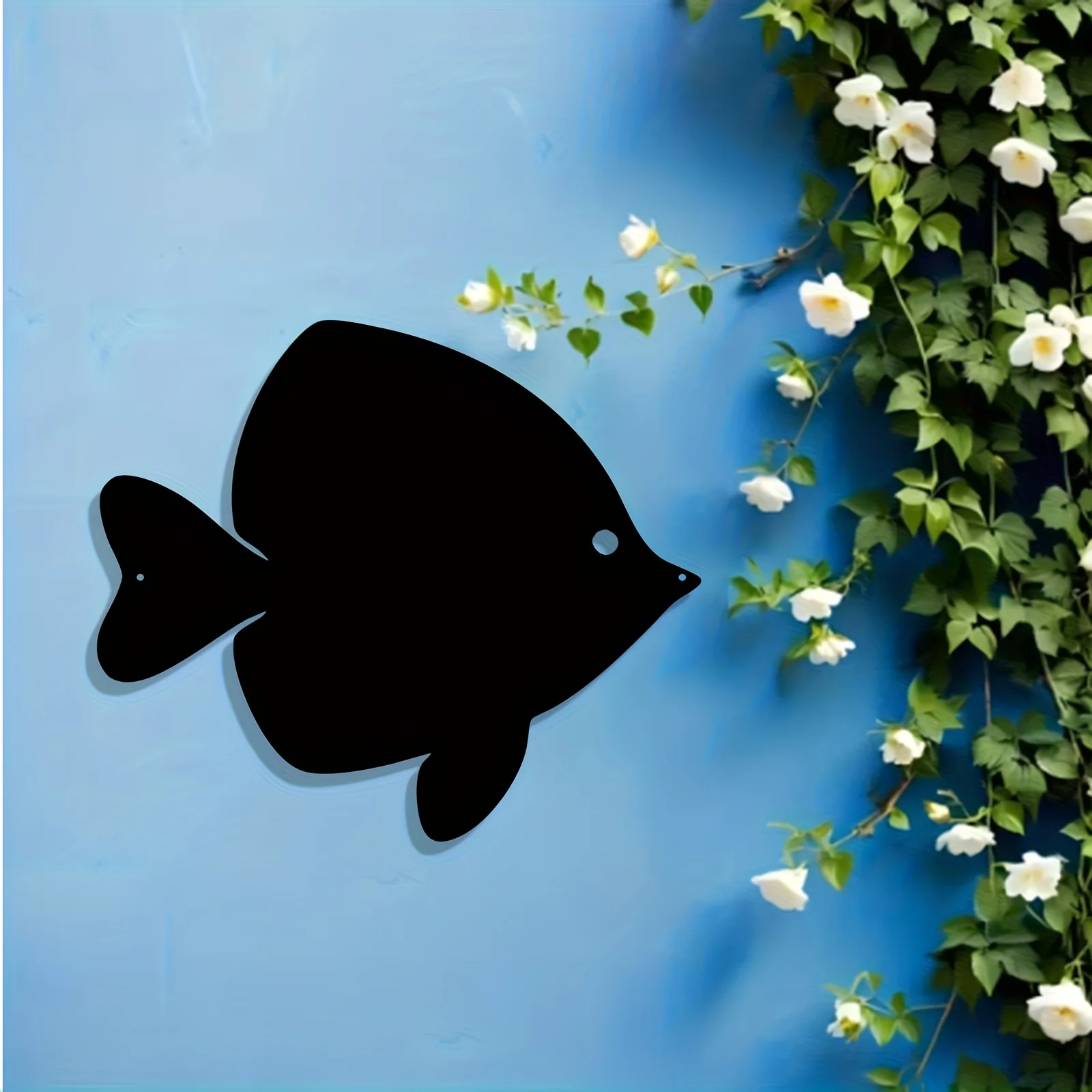 1pc Fish Metal Wall Art Ocean Theme Decorative Statue Mural Weatherproof for Bathroom Garden Fence Gift