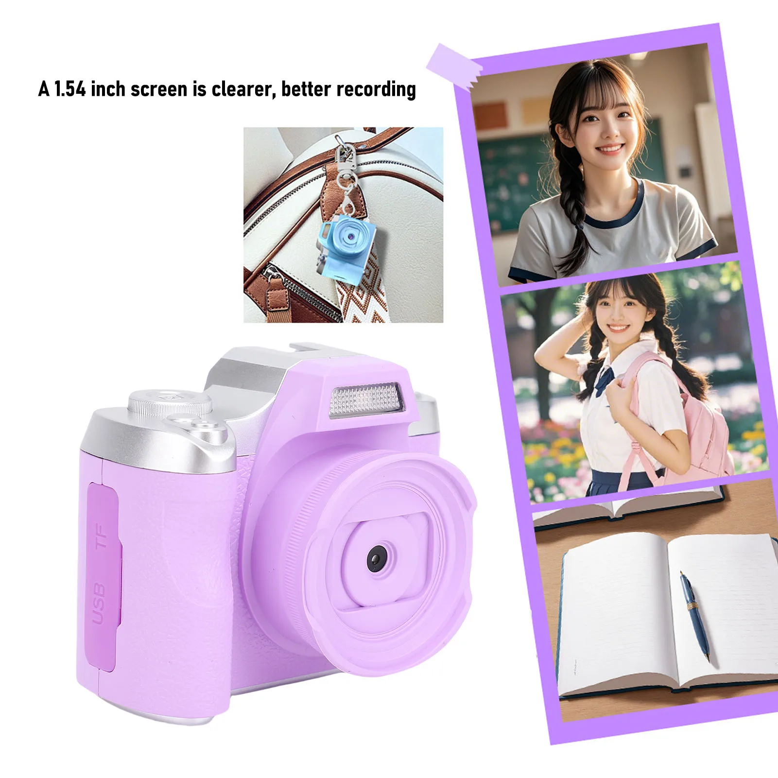 48MP Digital Camera Auto Focus Camera with 18X Digital Zoom 1.54 Inch  Screen for Travel Photography 18x Digital Zoom Camera