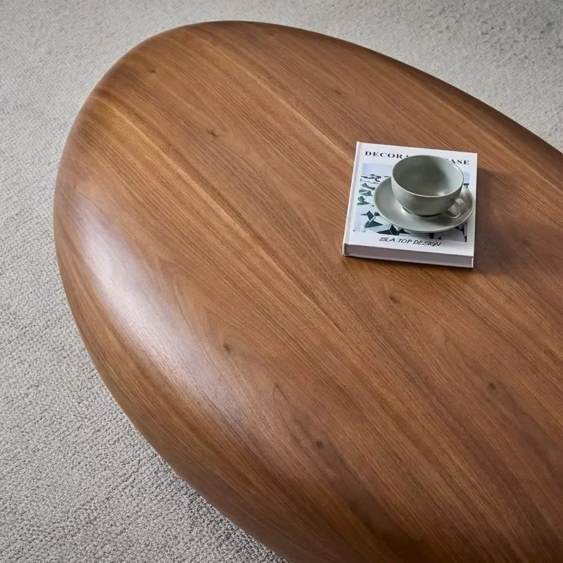 Italian Simple Original Pebble Medieval Creative Eco Friendly Fiberglass Oval Teardrop Coffee Table for Living Room