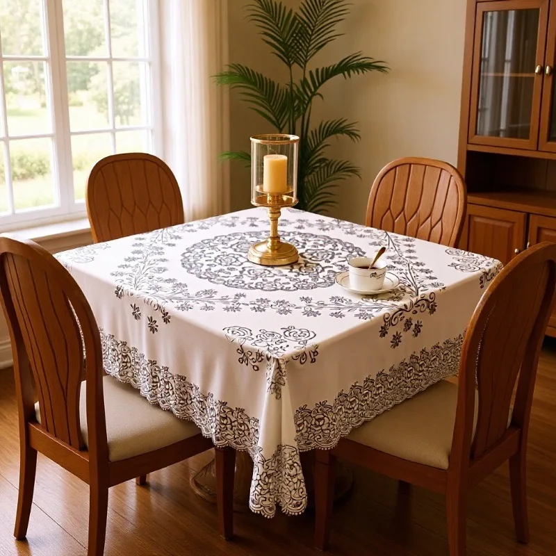 Waterproof, Oil-proof, Heat-resistant Tea Tablecloth, Non-washable Rectangular Tablecloth