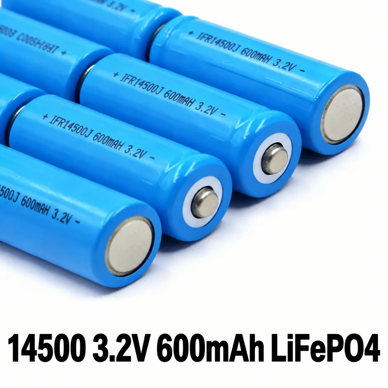 14500 LiFePO4 Battery 3.2V 600mAh Rechargeable Battery, Deep Cycle Li-ion Battery for Solar Power, Toys