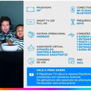 Smart TV 40” Full HD LED TCL 40S5400A Android 8 principais vendas televisão smart tv - №4