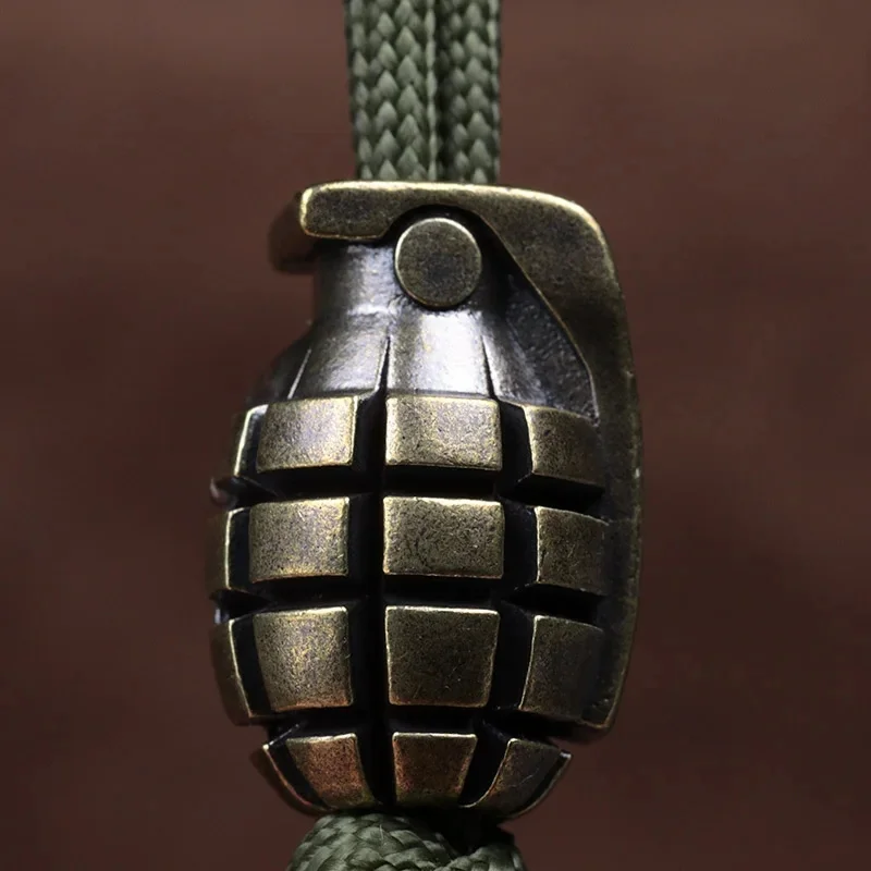 Dual Color Skull Grenade Brass Knife Beads EDC DIY Paracord Woven Bracelets Lanyard Keychain Pendants Accessories Hangings view 5