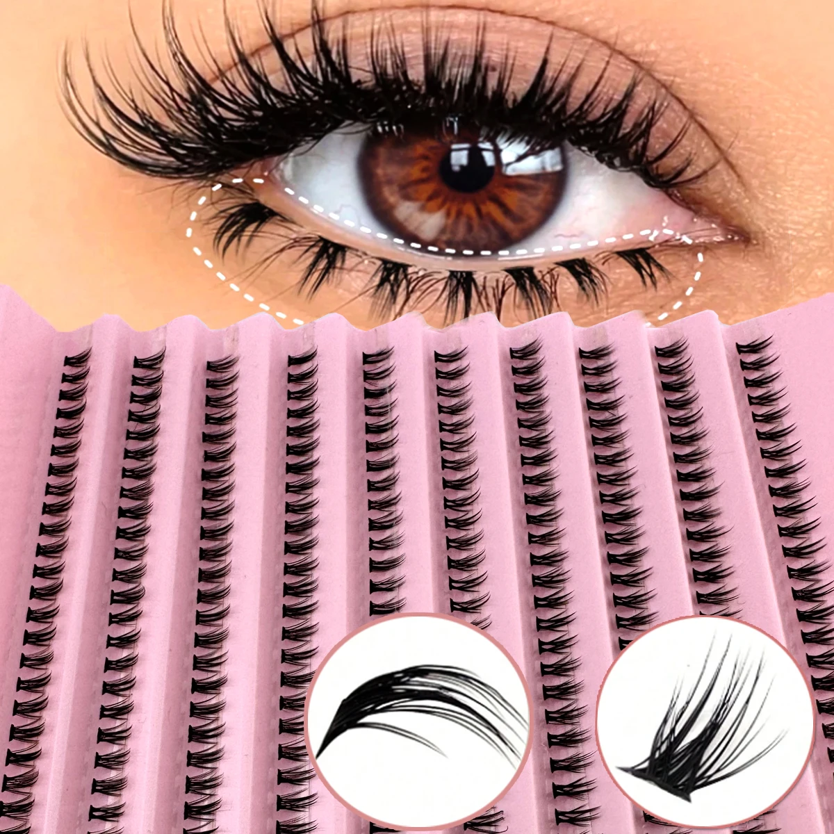 UMIRYAO 200 PCS Lower Eyelashes 6mm Mixed Length Fluffy Wispy Soft Cluster Lashes DlY At Home Suitable For Holiday Parties