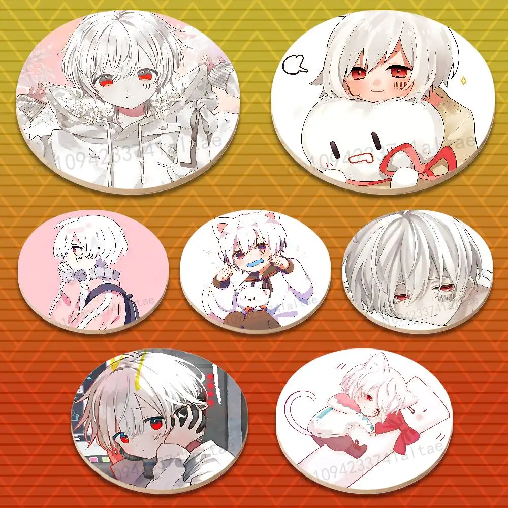 

Cute Singer M-Mafumafus Round Wooden Coasters Non-Slip Suitable for Drinks Tea,Coffee Home Perfect Gift