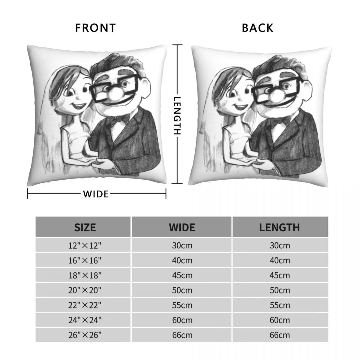 Carl And Ellie Square Pillowcase Polyester Linen Velvet Creative Zip Decor Throw Pillow Case Home Cushion Cover Wholesale 18