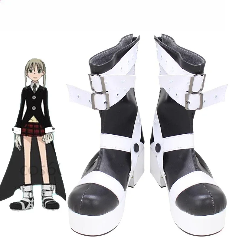 bottes-de-cosplay-maka-albarn-chaussures-noires-et-blanches-chaussures-de-cosplay-pour-fete-d'halloween-chaussures-maka-albarn