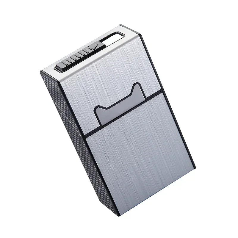 New Design Cigarette Box with Lighter Coarse Cigarette Type Storage Box Can Hold 20 Cigarettes Sustainable USB Lighter