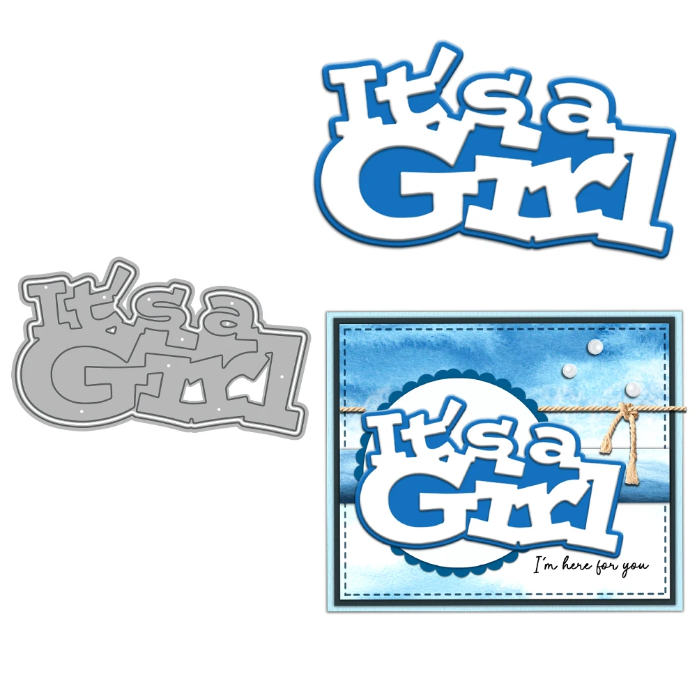 

MangoCraft It's A Girl Mini Cutting Dies DIY Scrapbooking Supplies Metal Dies Knife Mold For Card Making Albums Decor