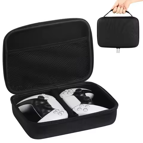 Dual Controller Game Controller Storage Bag Waterproof Shockproof EVA Storage Bag Hard Gamepad Case for PS5/PS4/PS3/Xbox Series