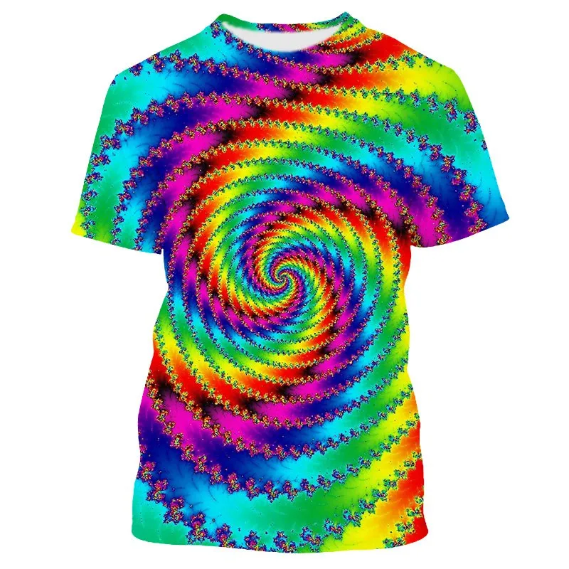 Jumeast 3D Spiral Swirl Vortex Printed T-shirty Abstract Graphic Funny Tee Shirt Men Oversized Y2K Streetwear Novelty Tops 90s