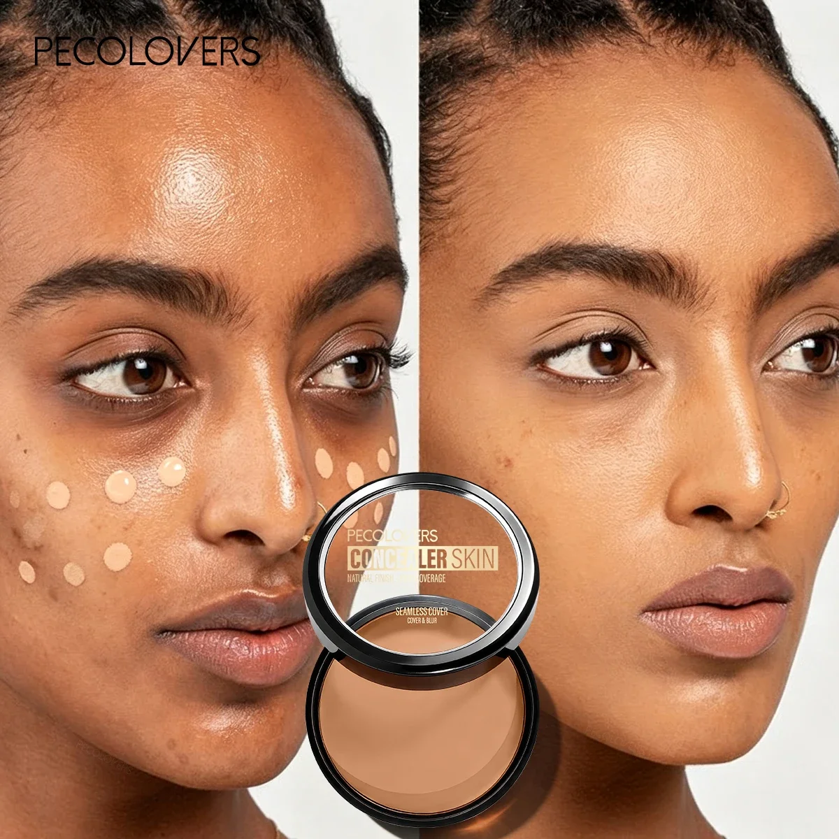 1PC Facial Concealer, Covers Facial Blemishes and Tattoos, Dark Circles Under Eyes, Waterproof Long-lasting, Effective Coverage